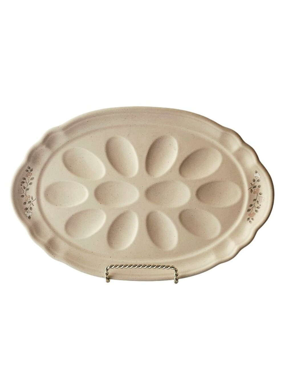 Pfaltzgraff Remembrance Deviled Egg Plate Vintage Stoneware Serving Platter Cott